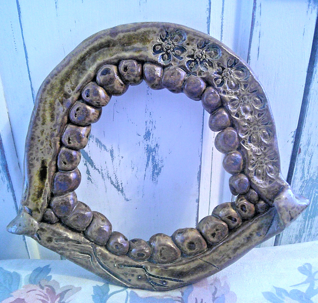 John Glick Plum Tree Pottery Mid Century Modern Hanging Wall Mirror
