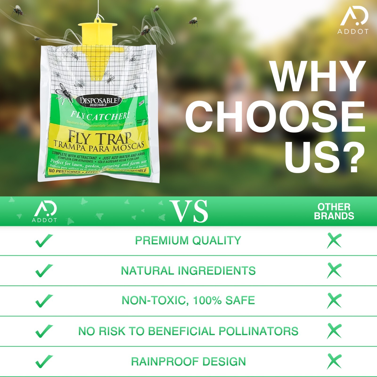 10 pack Outdoor Fly Traps - Disposable, Hanging Outdoor