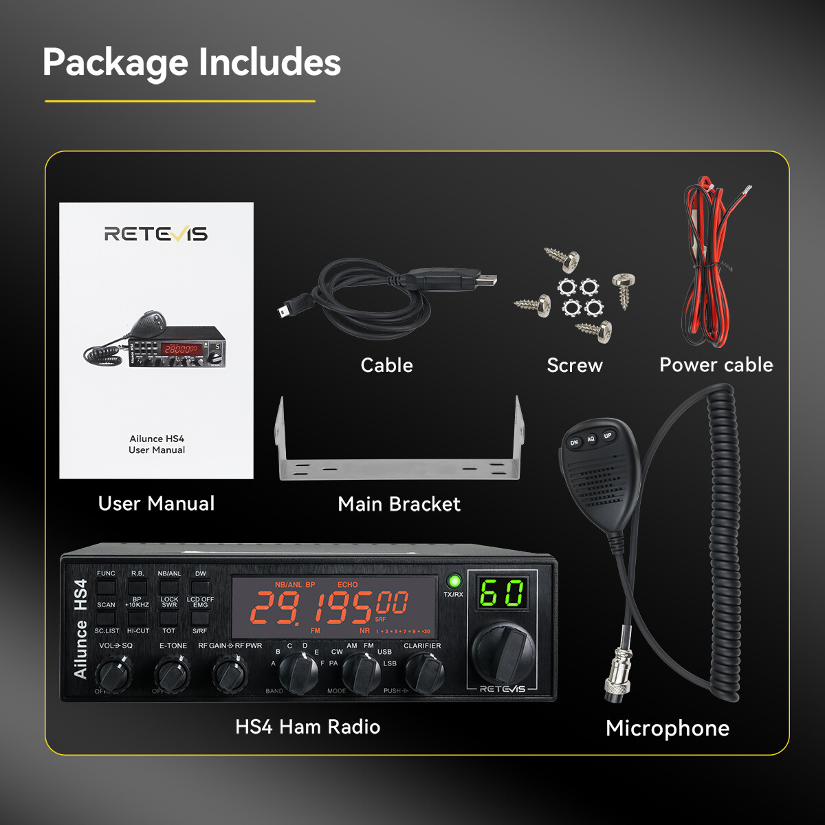 Ailunce High Power SSB Ham Radio Transceiver Base Station Mobile Radio Car Radio