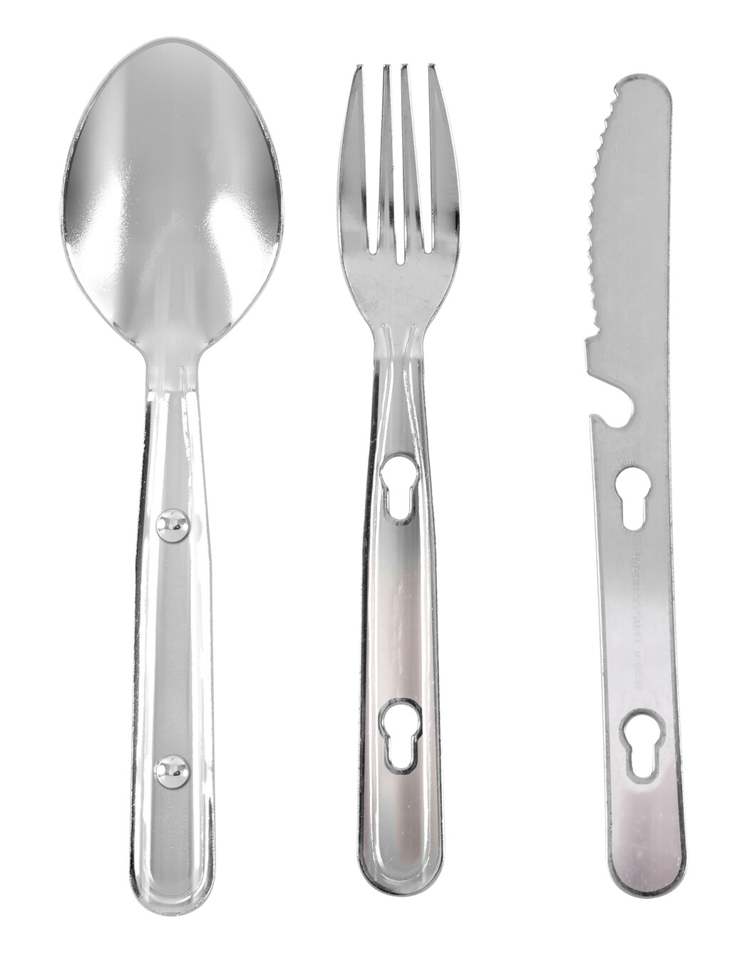 480-CK Chow Kit 3 Piece Stainless Steel Eating Utensils w/ Storage Carry Pouch