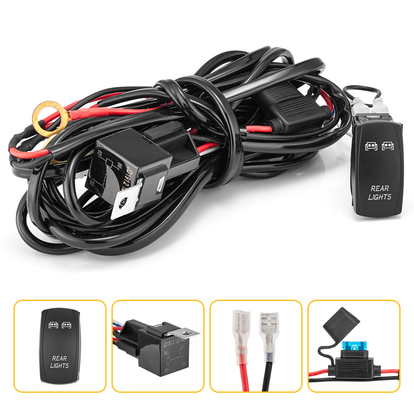 Rear Light Rocker Switch Wiring Harness For Polaris Ranger 570/900/1000