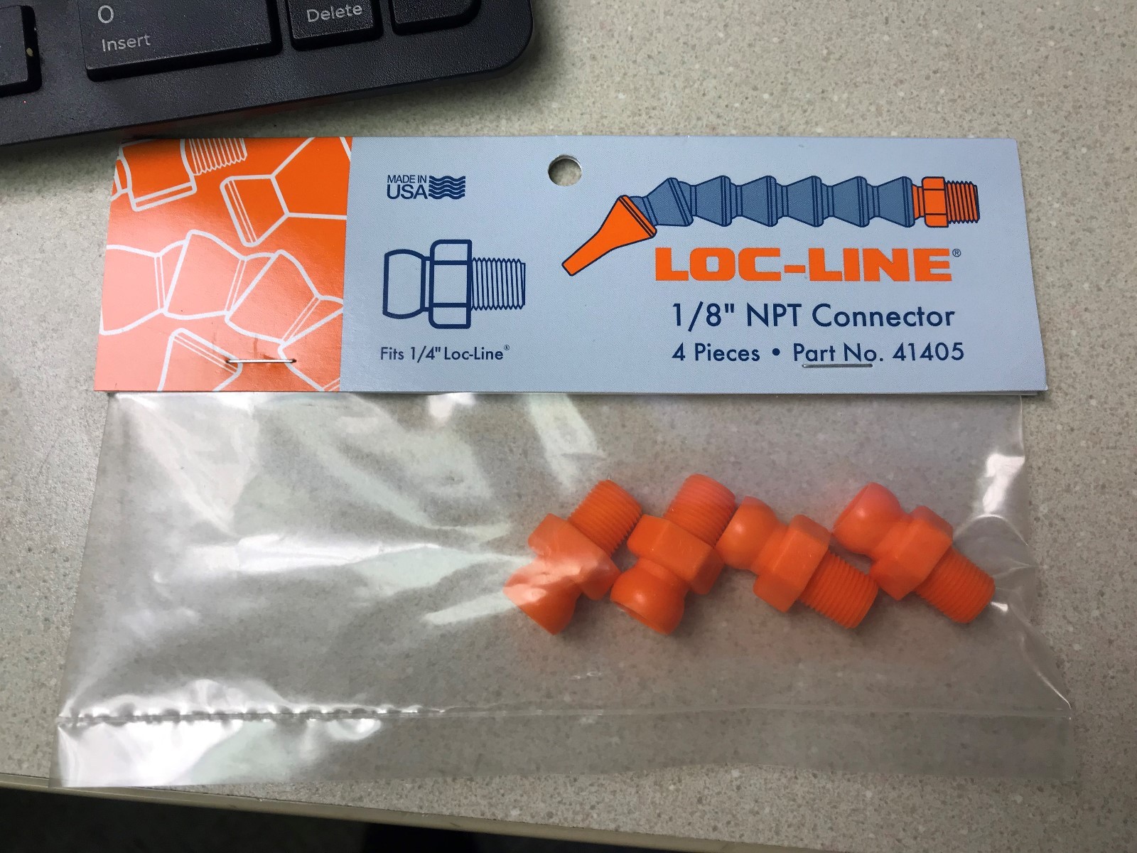 LOC LINE #41405 1/8" NPT CONNECTOR PACK OF 4 - NEW