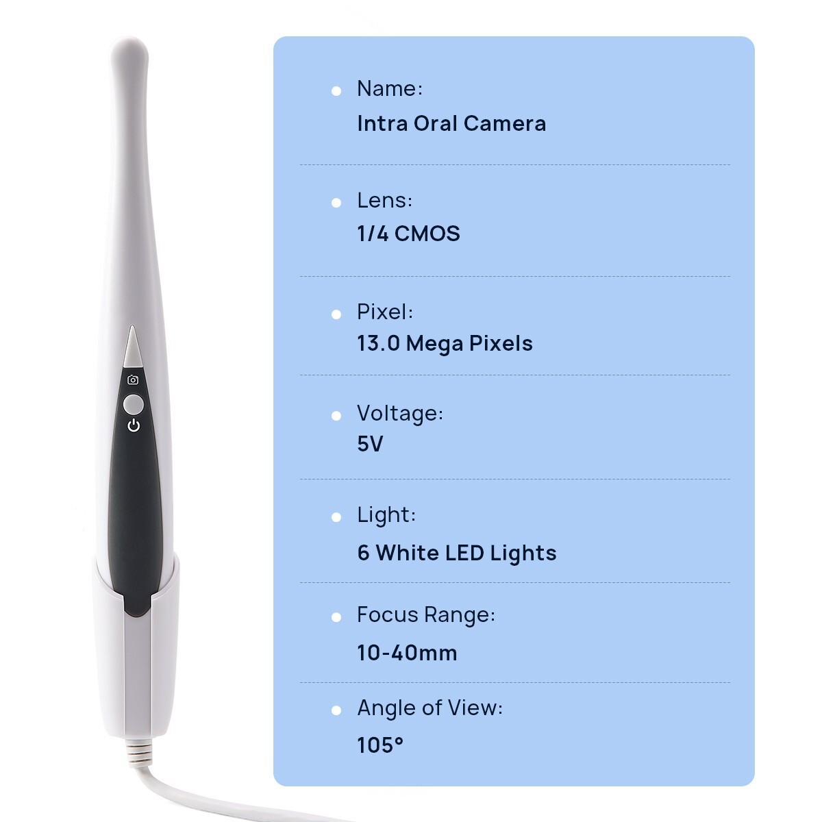 AZDENT Dental Intraoral Camera USB HD Camera 13.0 Mega Pixels 6 White LED Lights