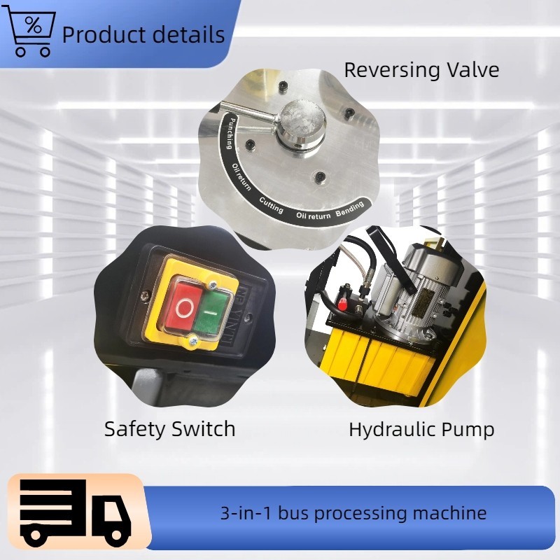 110V 1.2HP Multi-functional 3-in-1 Hydraulic Busbar Processing Machine