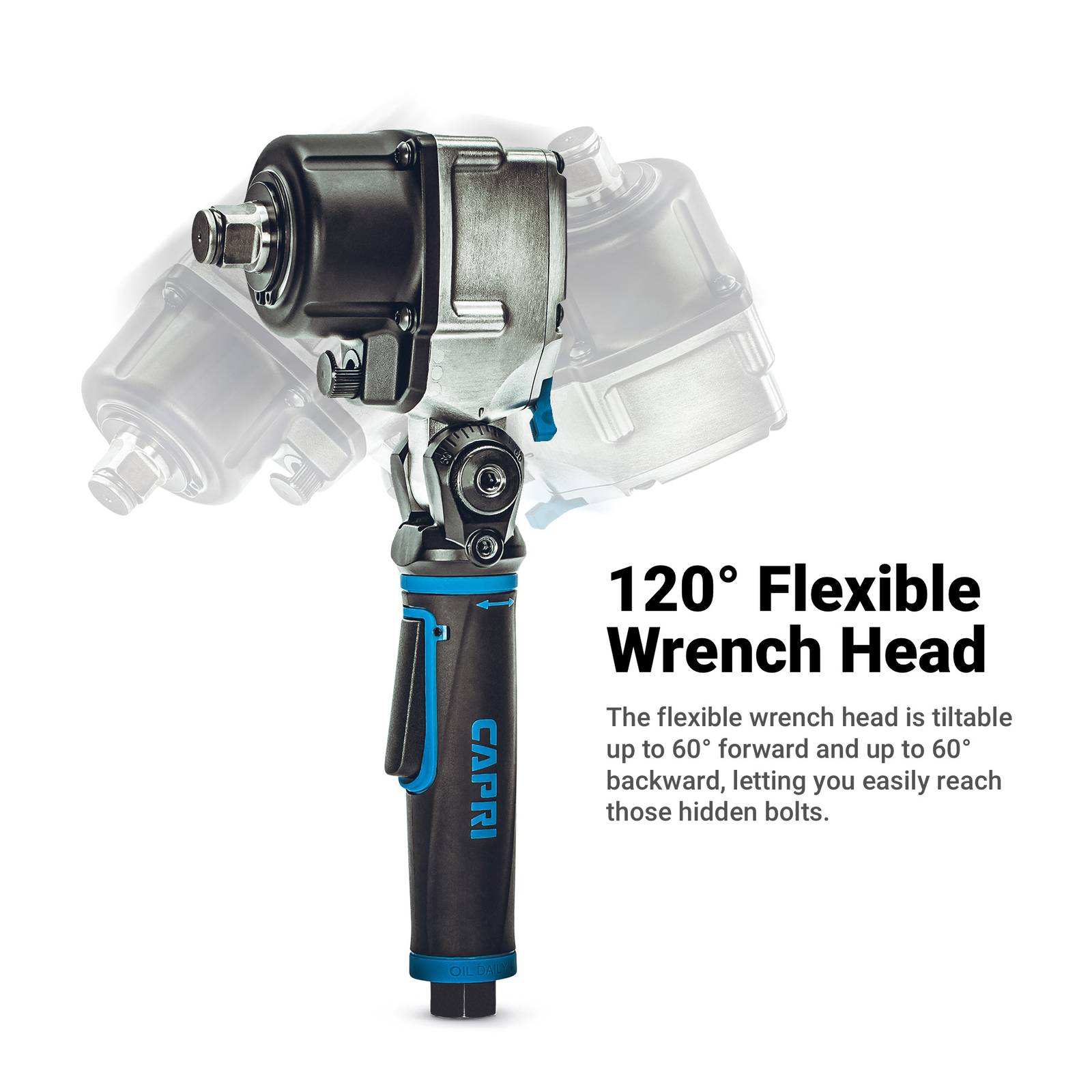 Capri Tools 3/4 in. Flex-Head Air Angle Impact Wrench, 738 ft. lbs.