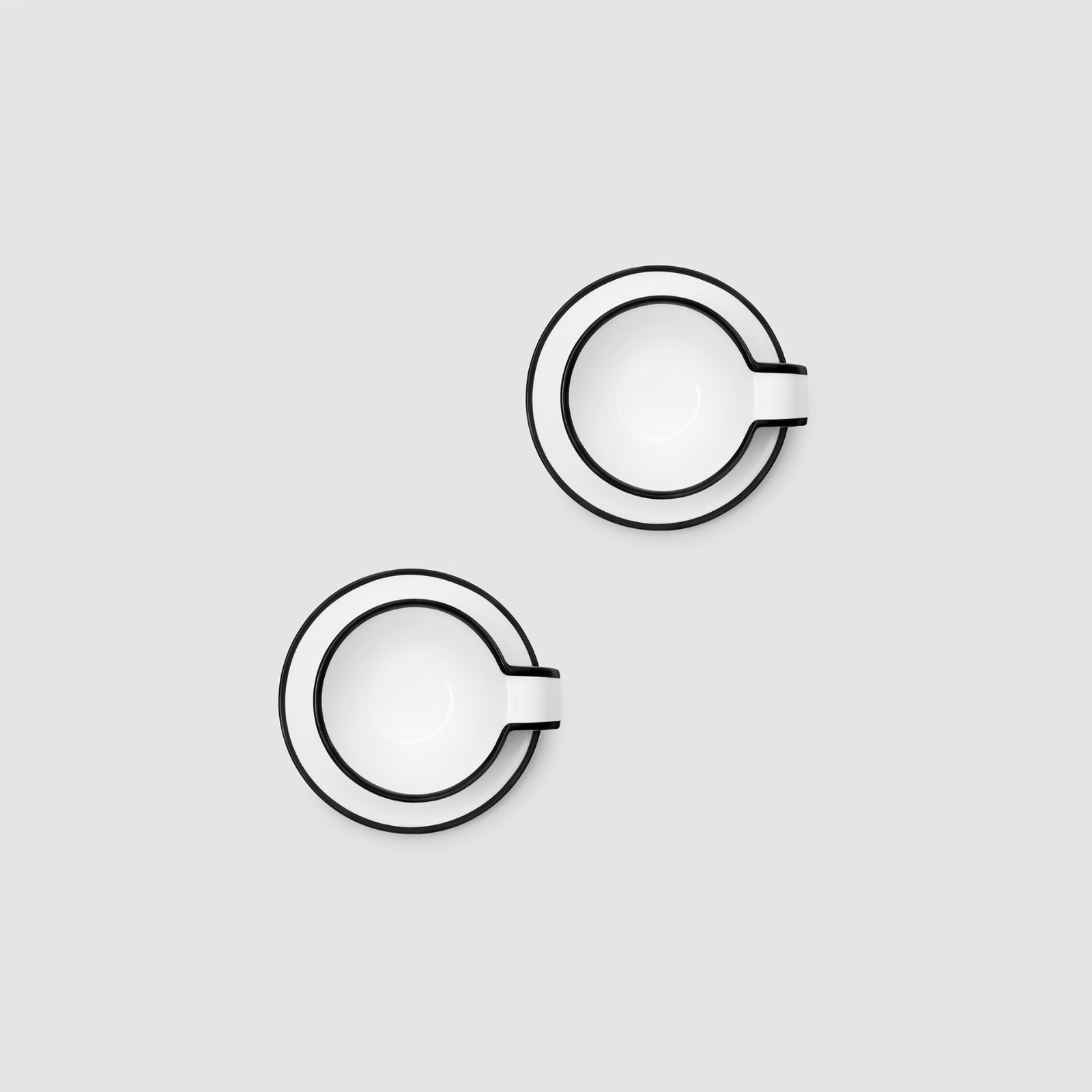 Nuflaat Line Black Cappuccino Cup and Saucer Set 2pcs_fedex