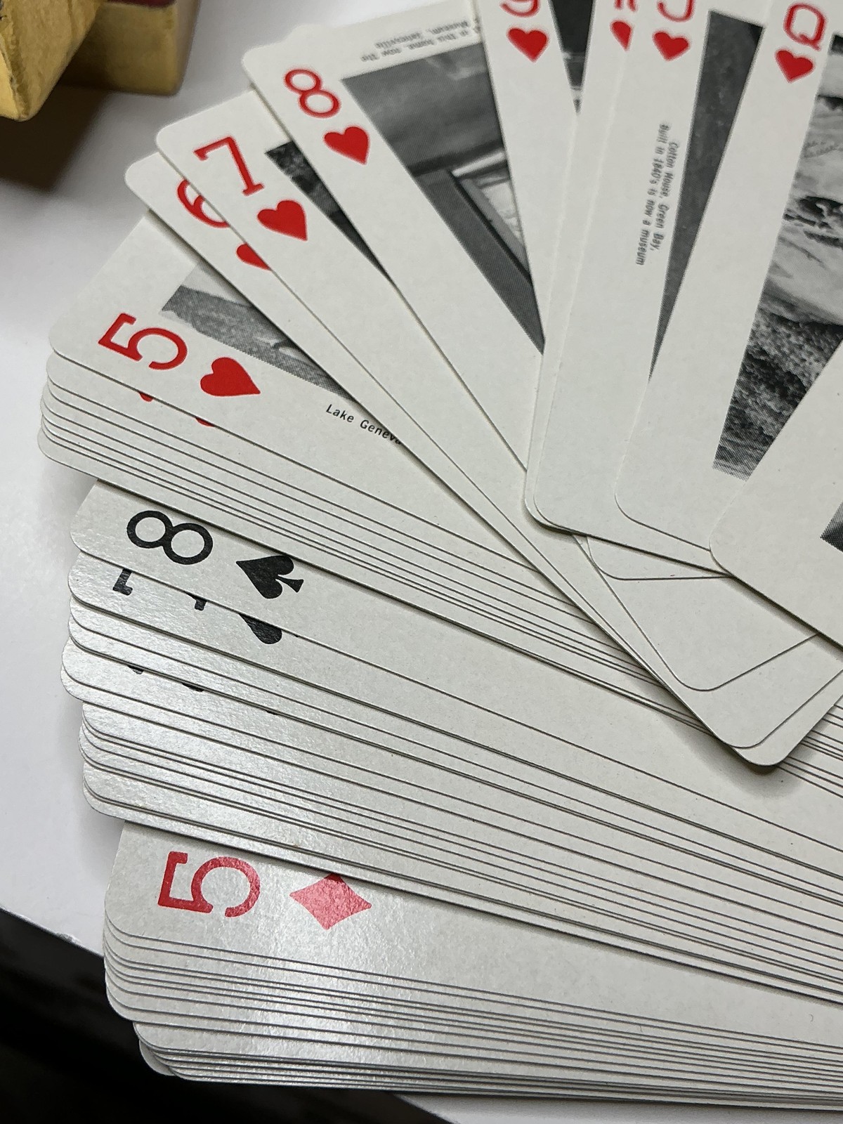 Vintage Beautiful Wisconsin Scenic Souvenir Playing Cards Deck Gold Box