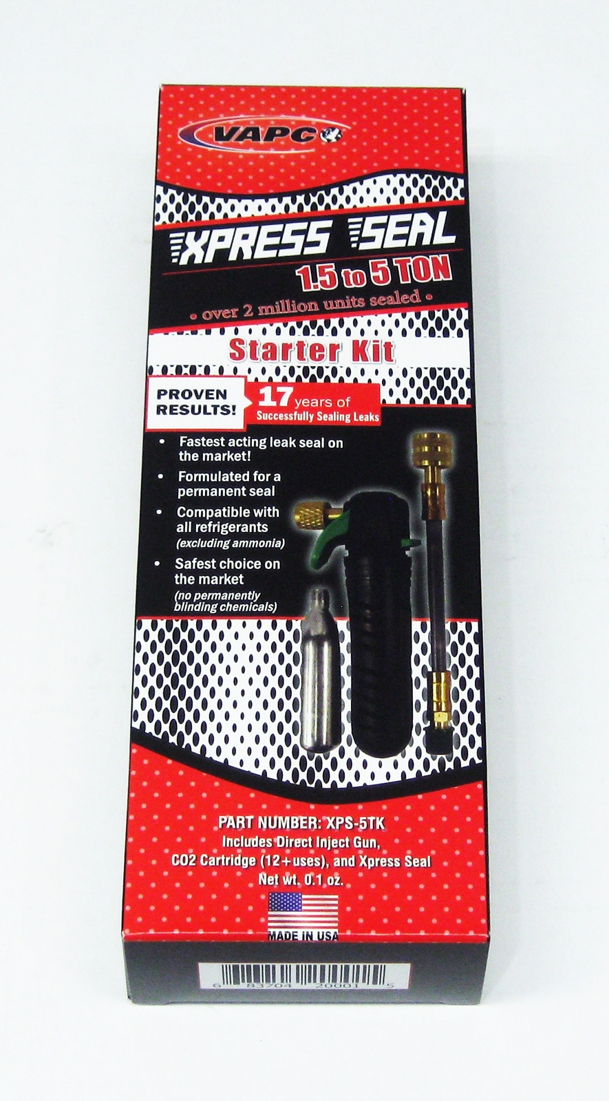 Vapco HVAC Xpress Seal Starter Kit XPS-5TK Refrigerant Sealant 1.5 to 5 Ton