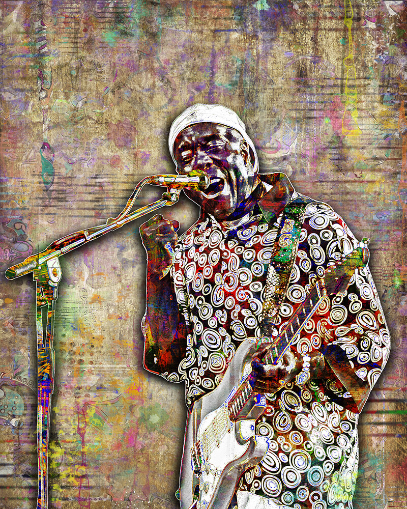 BUDDY GUY Poster, Buddy Guy Blues Guitar Pop Art Tribute Free Shipping US