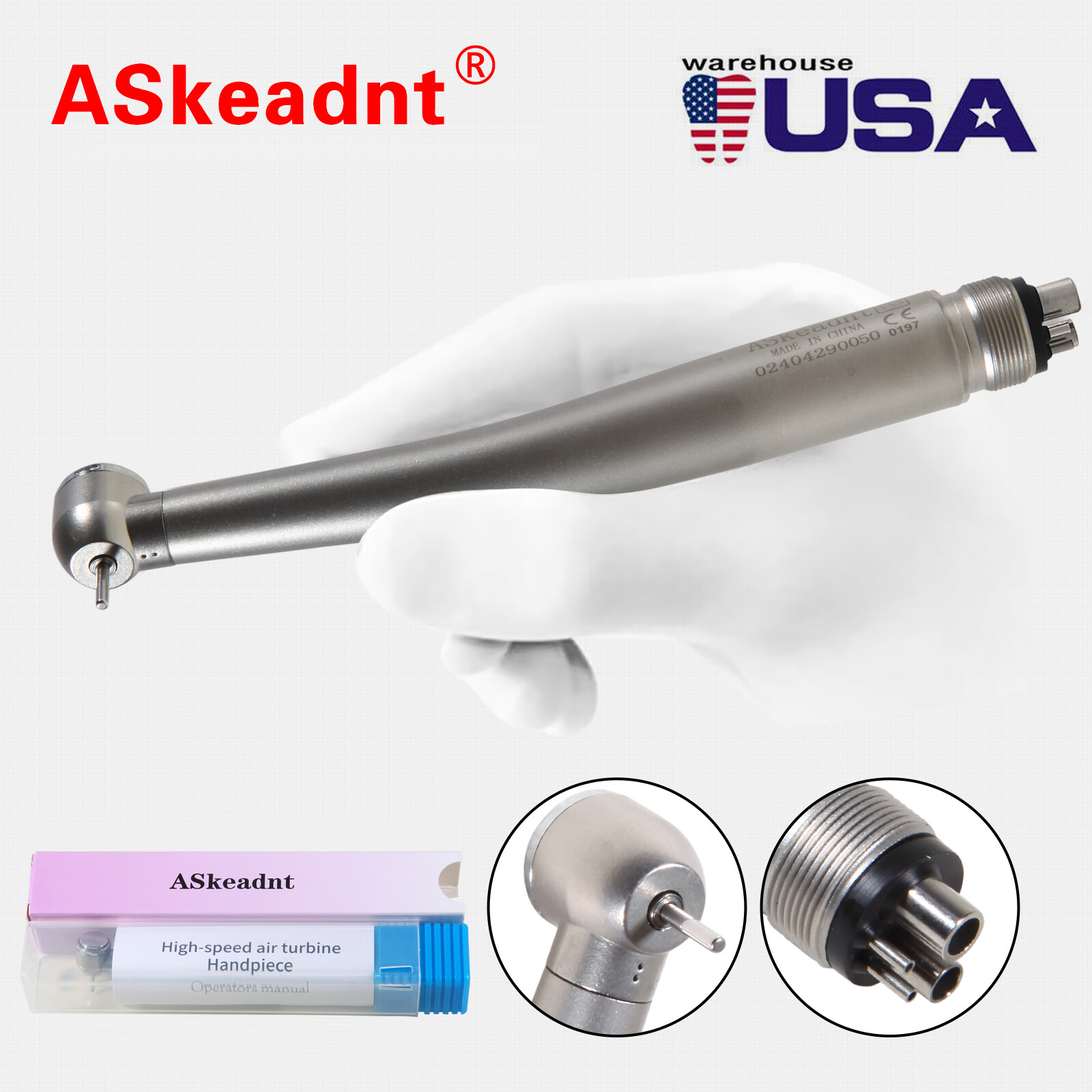 10 PCS Dental High Speed Handpiece Push Button Turbine 4 Hole NSK Pana Max Style