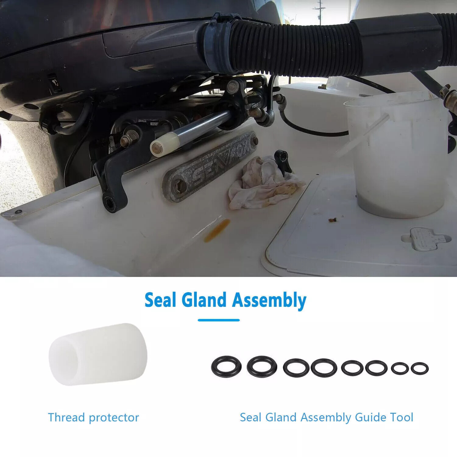 Front Mount Hydraulic Steering Cylinder Seal Kit Bleed Kit for SeaStar HC5345