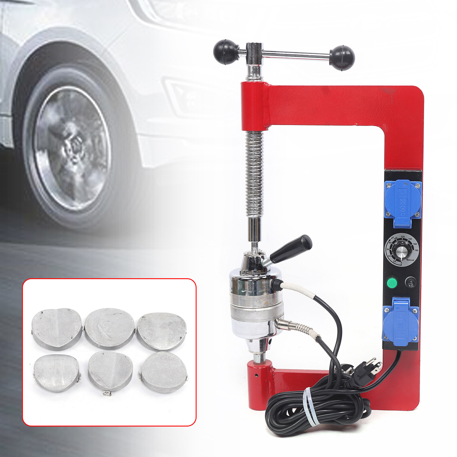 Tire Patch Repair Tool Kit Spot Hot Vulcanizing Machine + 6 Mold Car Vulcanizer