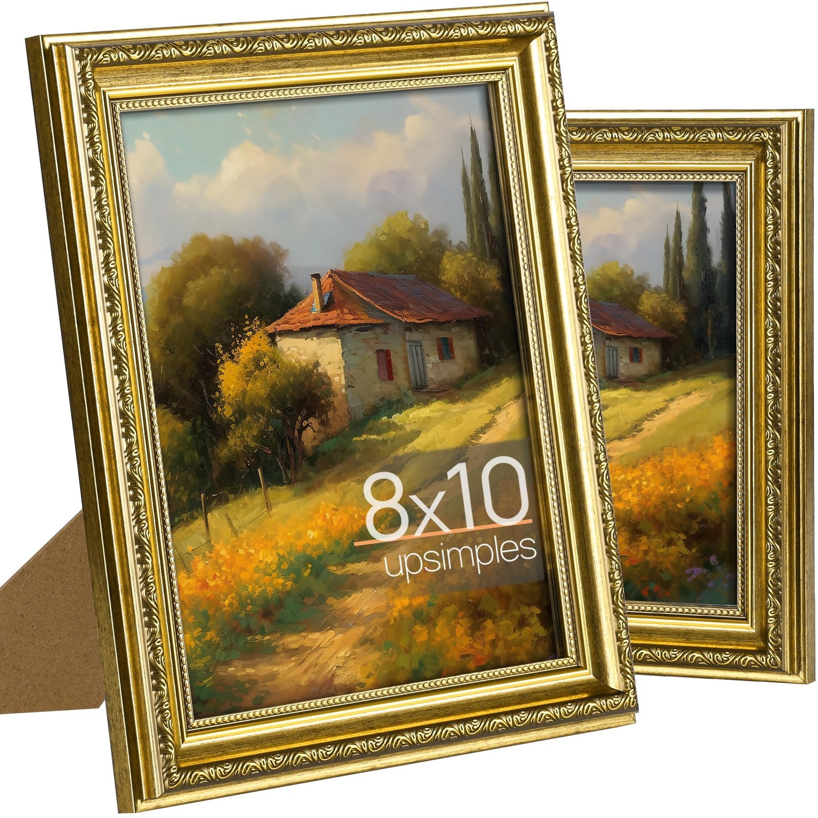 2 Pack 8x10 Picture Frames with Real Glass Ornate Vintage Style Picture Frames