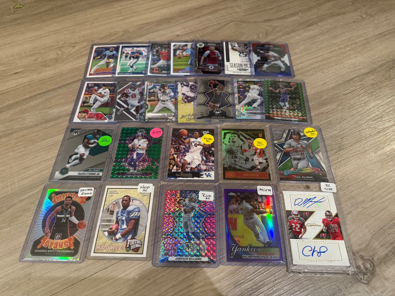 True 1/1 Huge 2 Row Sports Collection Auto HOF Prizm Patch Refractor RC LOT