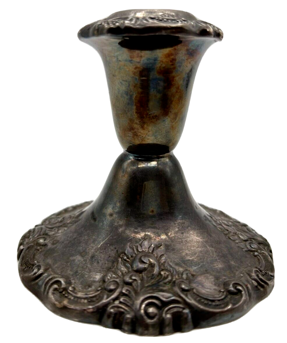 Wallace Baroque Pair of Silver Weighted Candlesticks 750