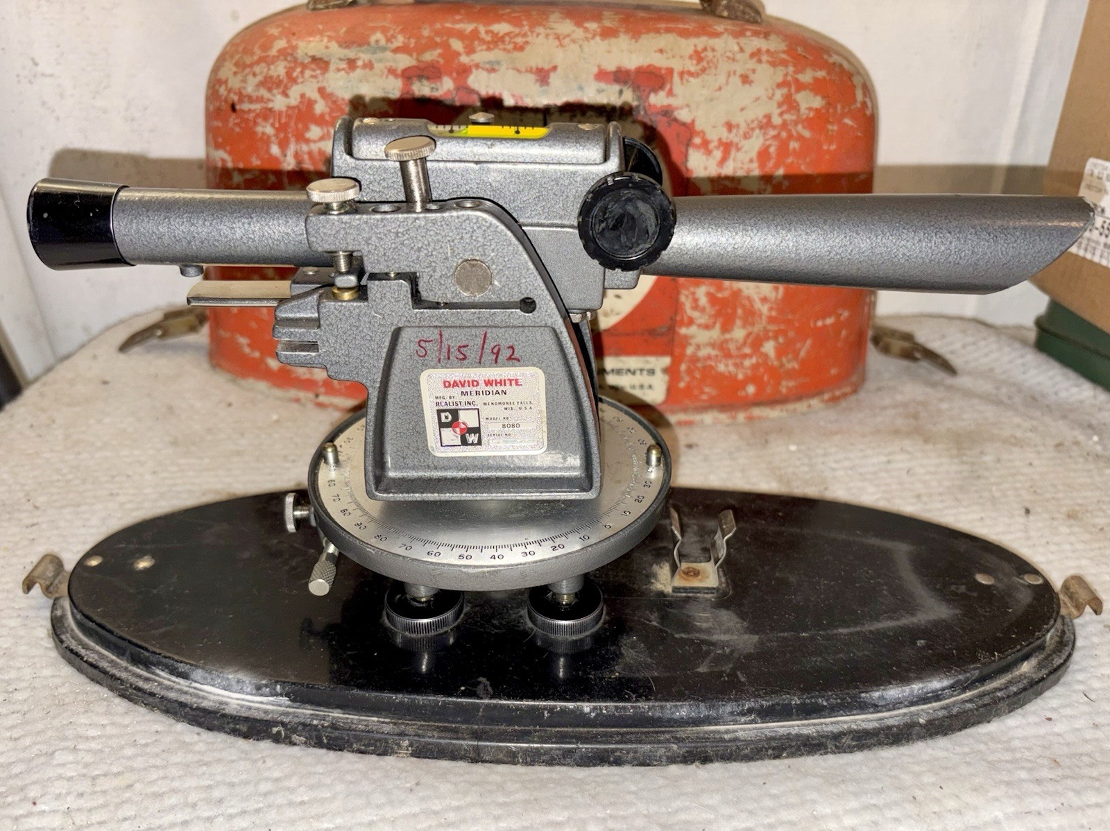 David White Meridian Realist Model 8080 Transit Level w/ Case