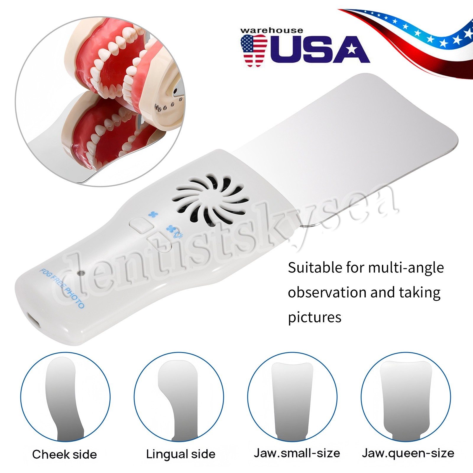 Dental Occlusal Mirror Fog Free LED Intra Oral Photo System Mirror Reflector Set