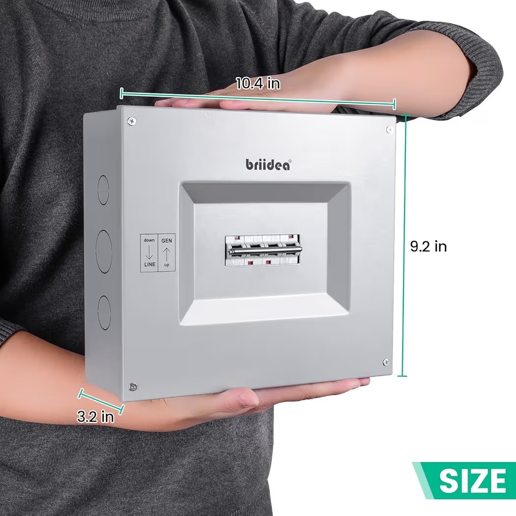 Briidea Transfer Panel (60A/60A) Transfer Switch for Portable Generator 15,000w