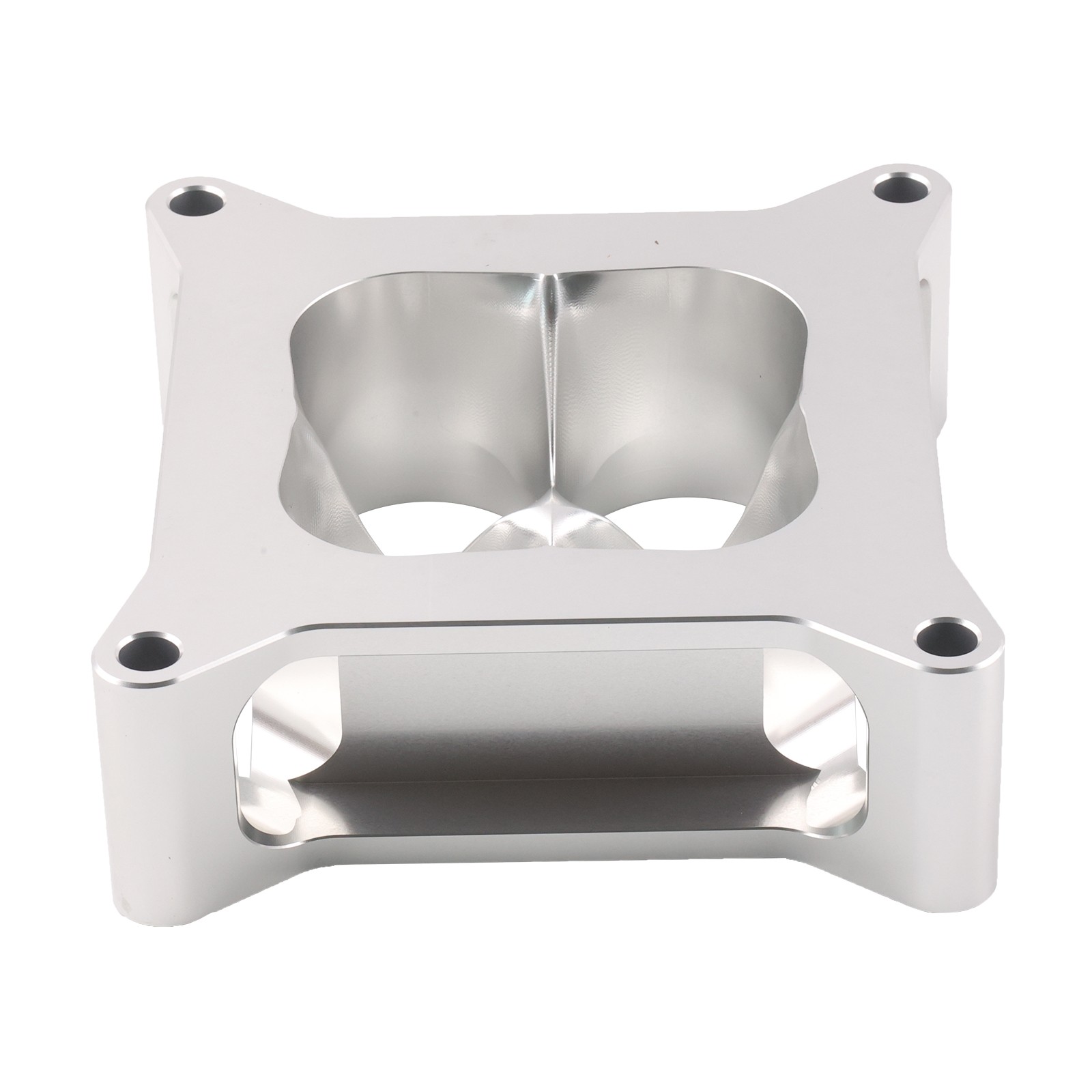 Silver 2-inch Aluminum 4150 CNC Machined Carburetor Spacer Square Bore 4 Port US