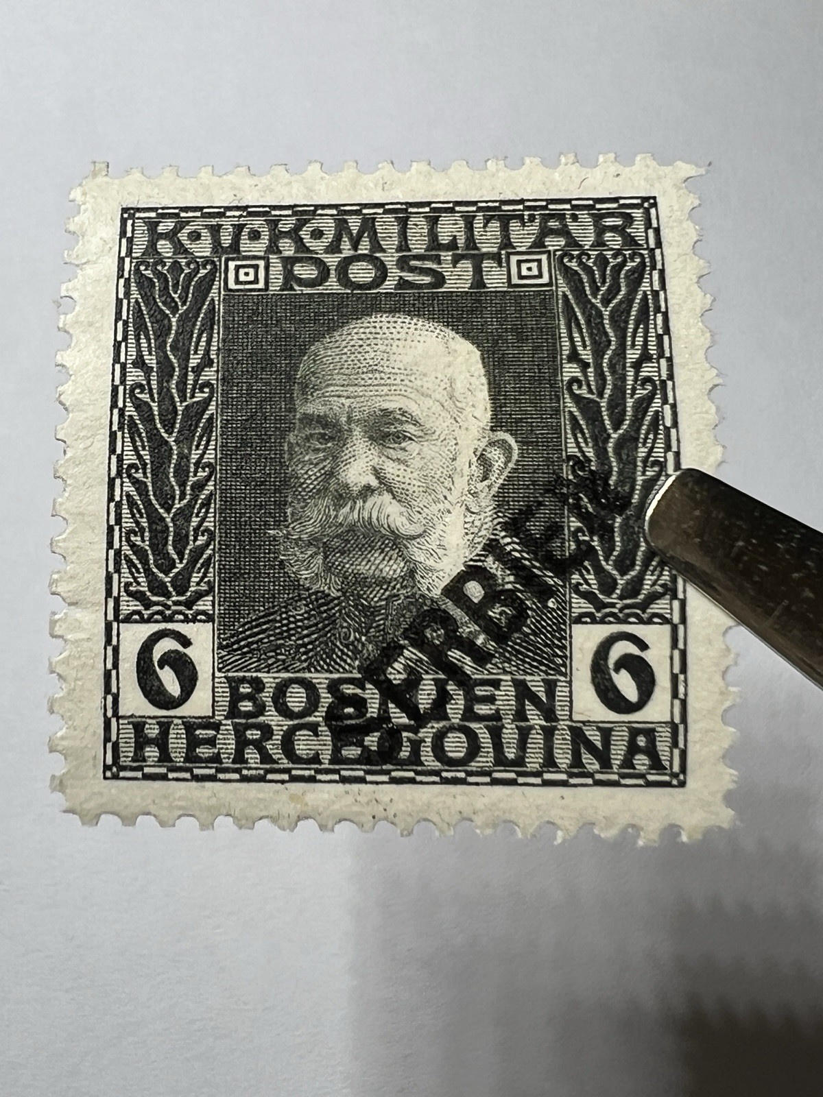 Austro Hungarian 1916 Military Post 6 Heller Overprint SERBIEN Bosnia Stamp MH