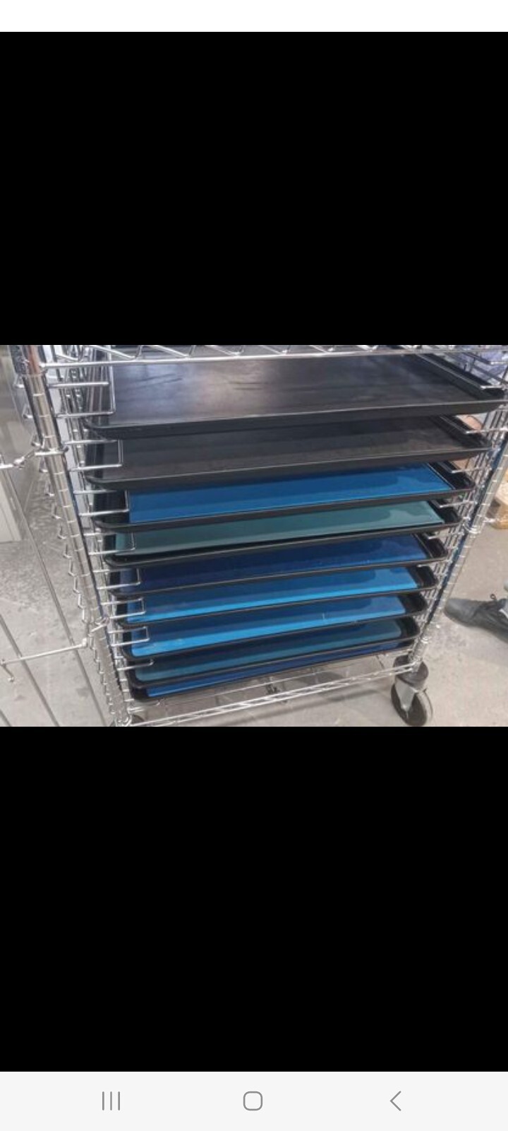 Nexel Side Load Wire Tray Cart with 19 Tray Capacity, 30"L x 18"W x 40"H