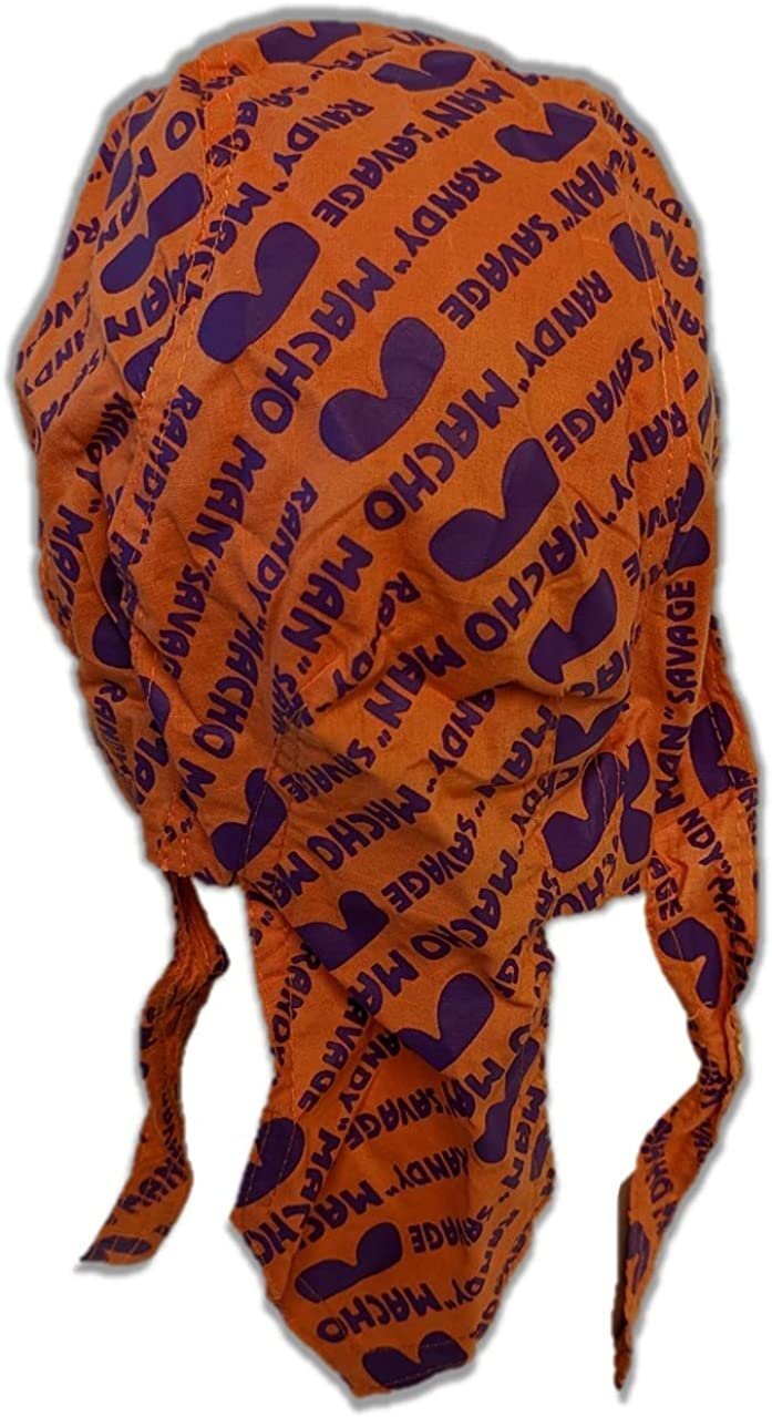 Macho Man Randy Savage Orange Print Bandana New