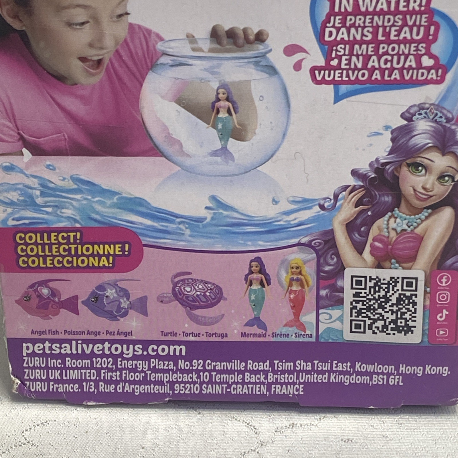 Pets Alive Magic-Swim Mermaid Figure ZURU Purple Hair Swimming Toy 3+ Water NEW