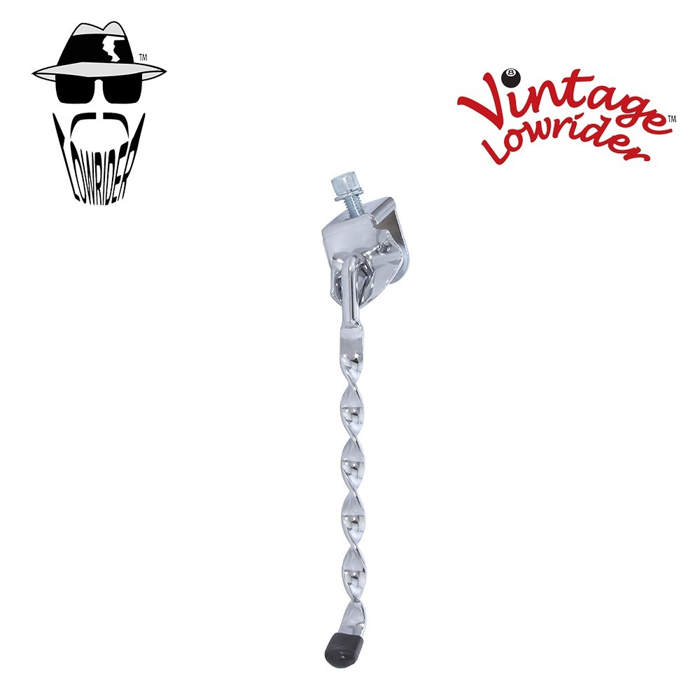 VINTAGE LOWRIDER Flat Twisted Kickstand 8" Chrome Lowrider Bicycle Bike