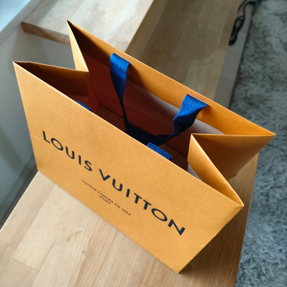LOUIS VUITTON 10” x 8” X 6” Authentic Paper Gift/Shopping Bag Small Tote Orange