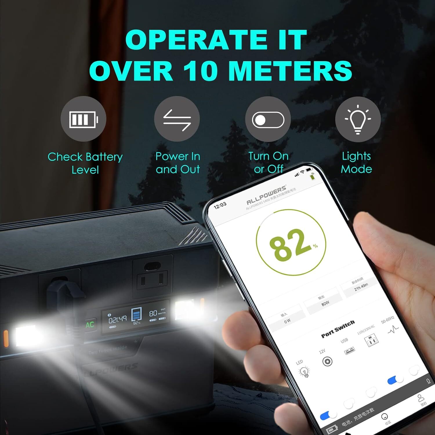 ALLPOWERS Portable Power Station 288Wh / 606Wh Solar Generator Battery Camping