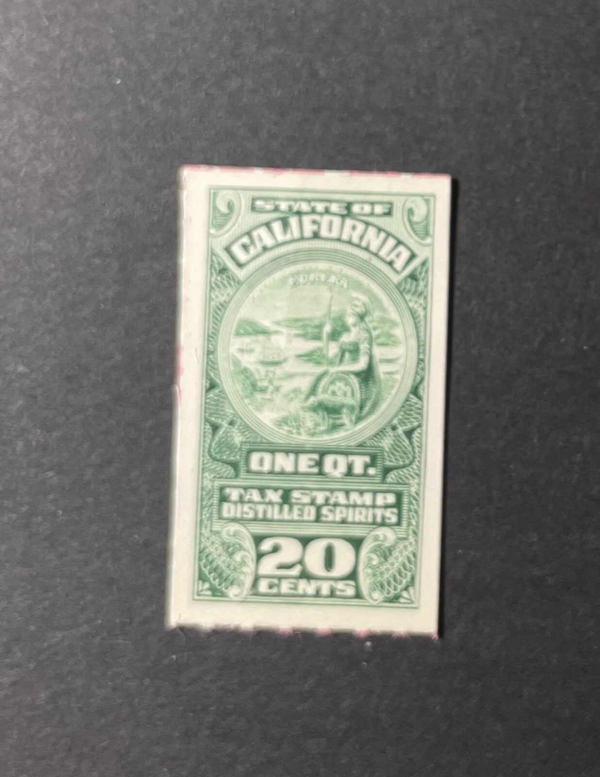 California State Revenue #L25 - 20 cents green Distilled Spirits - MNH - CA
