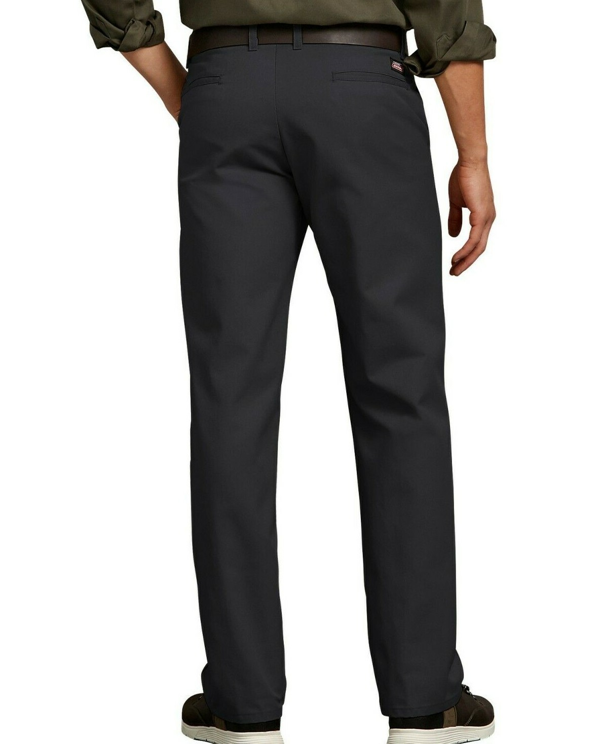 Dickies Work Pants Mens Flat Front Flex Straight Leg Slim Fit Black Size 40x30