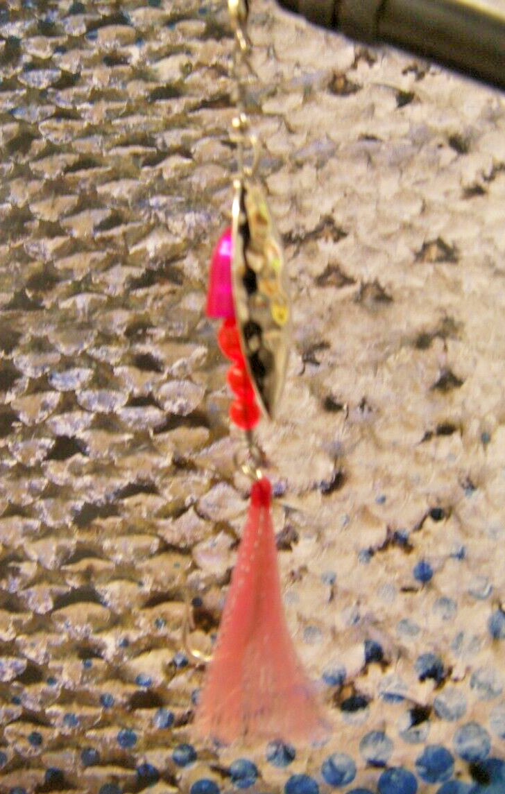 Trout Salmon Steel head Spinner Pink .35 Ounce 9 Grams 1/0 single Hook New USA