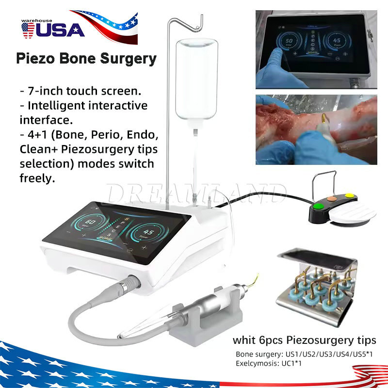 Woodpecker Style Ultra Surgery Piezo Bone Unit-Surgic Touch+LED Handpiece 6 Tips