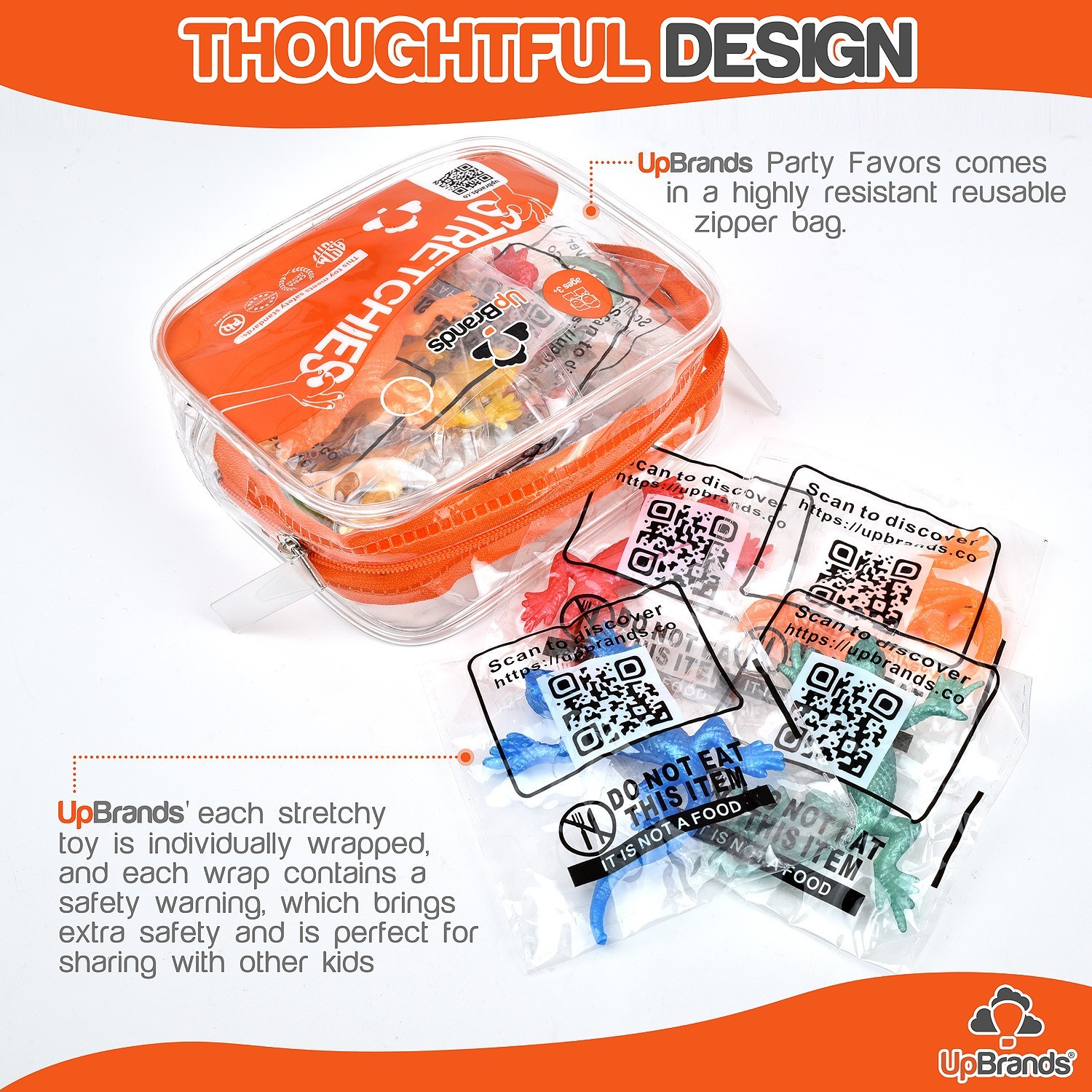 UpBrands 2880 Pack Bulk Super Stretchy Lizard Toys – 12 Colors, 3” Gecko Set