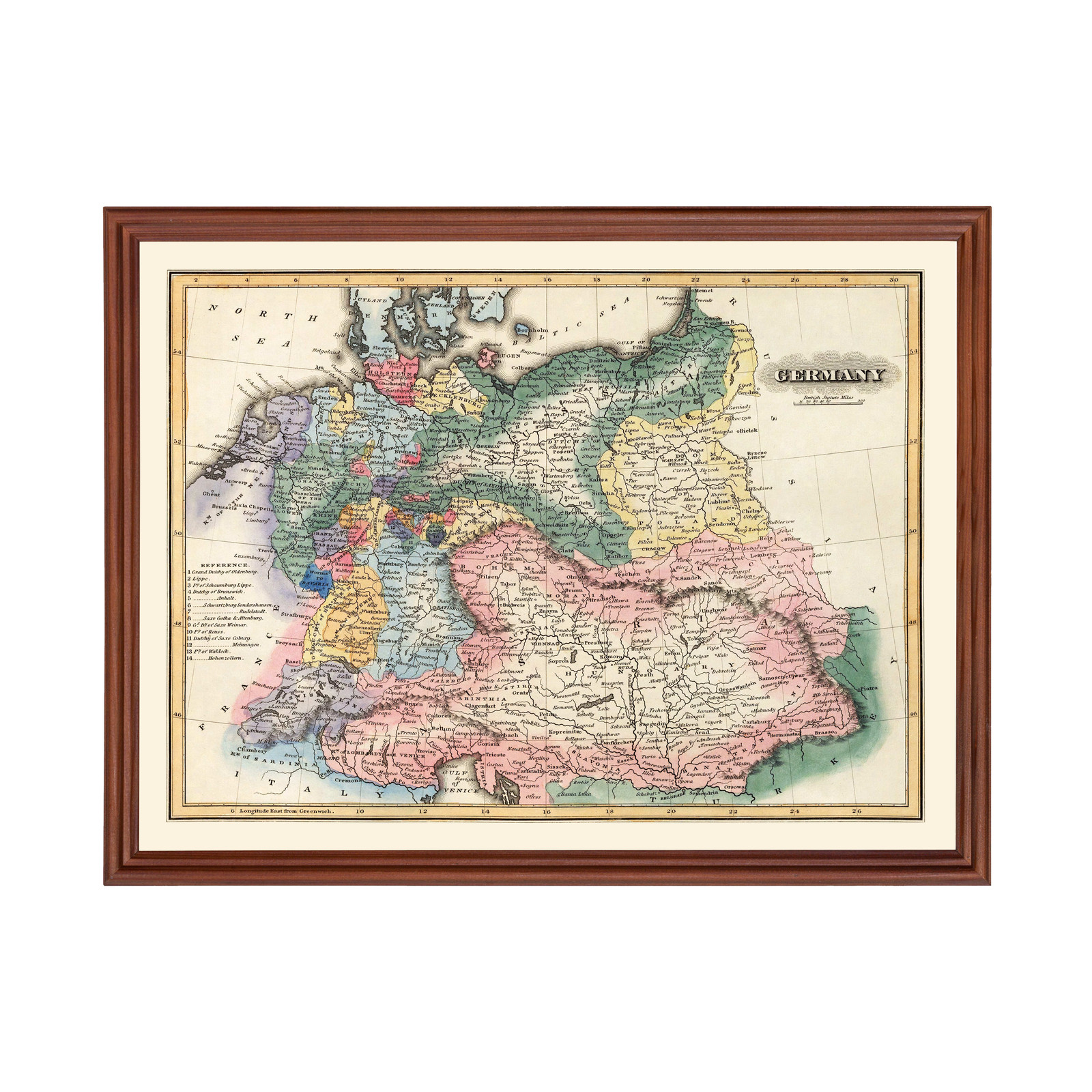 Old Map of Germany 1823 - Vintage Germany Art Wall Decor