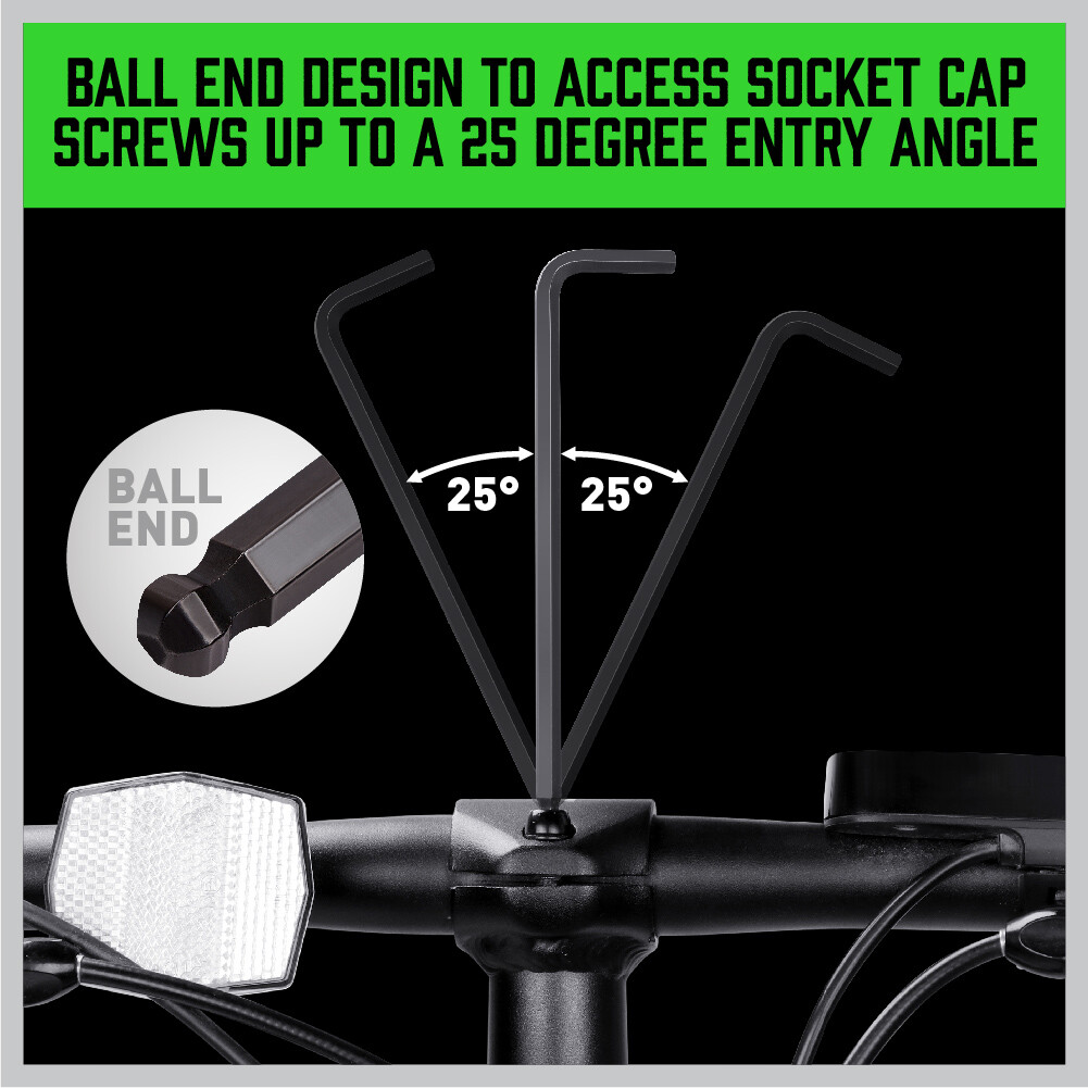 36PC Hex Key Allen Wrench Set Ball End Long Arm Industrial Grade SAE Metric Star