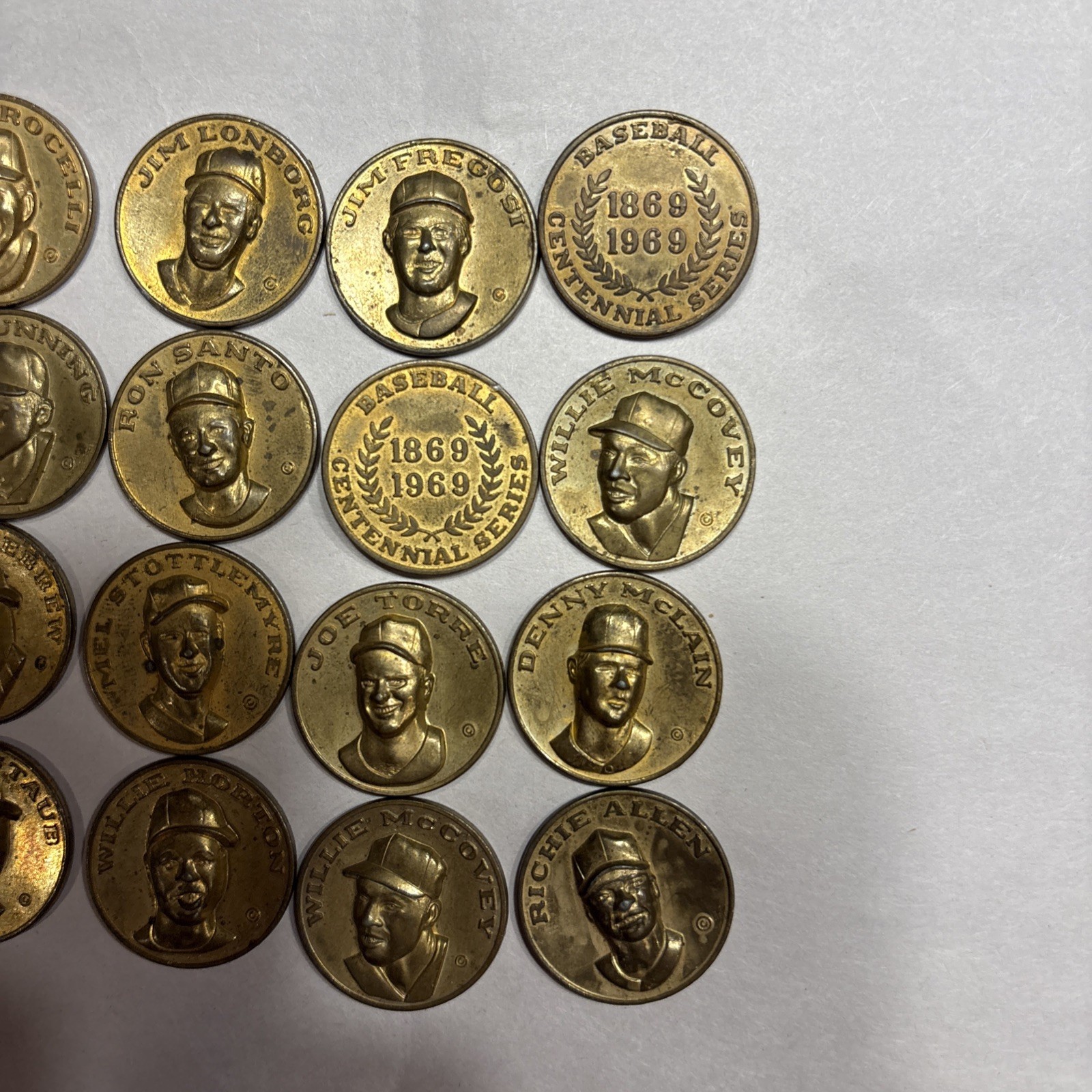 1969 Citgo Gasoline Baseball Coin Complete Set of 20 ( Aaron-Rose-Killebrew- etc