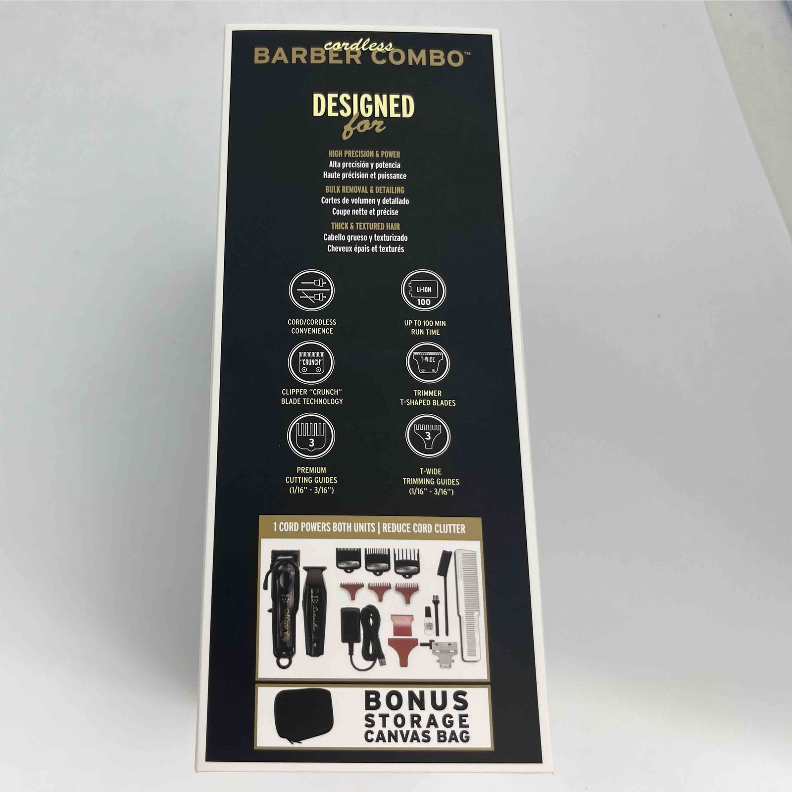 Wahl Barber Combo Black Cordless Magic Clip Clipper Detailer Trimmer 5 Star