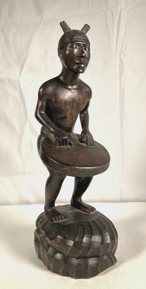 Carved Wooden Statue  Tribal Man 13"