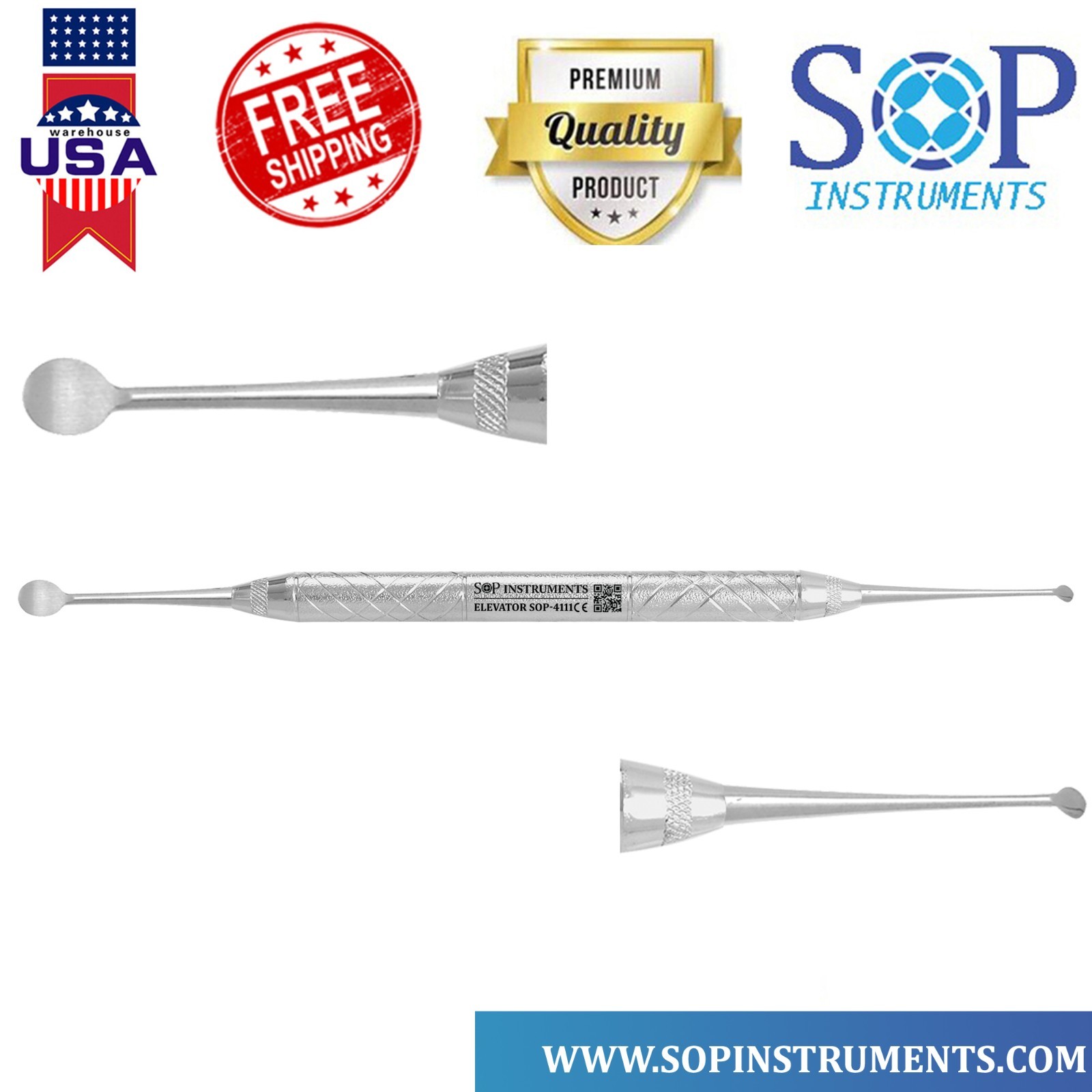 Periosteal Elevator Molt 2/4 Dental Surgical Curette Double Ended Instruments