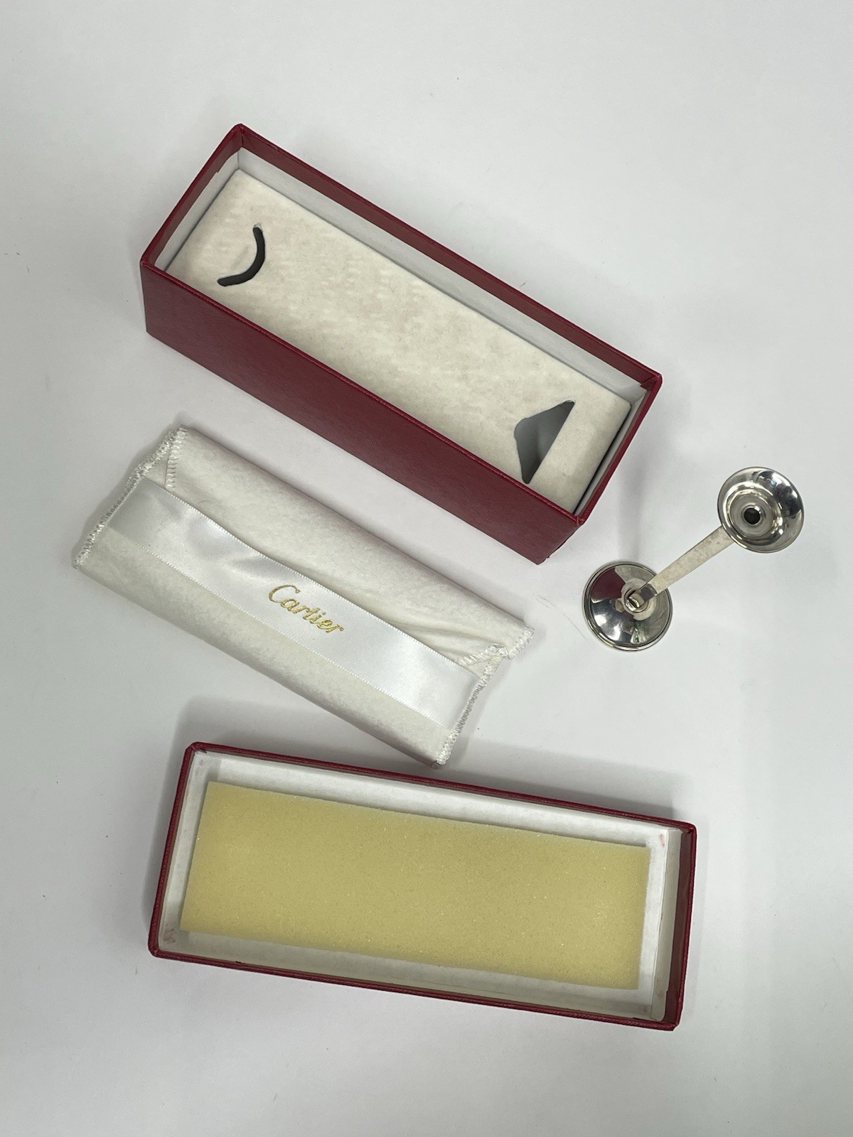 Cartier Vintage Sterling Silver Bud Vase Weighted 925 Storage Bag Original Box