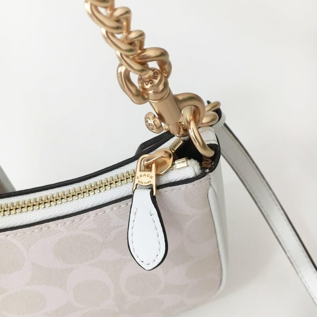 COACH Teri Shoulder Bag In Signature Canvas CA548 White NWT Ships from US
