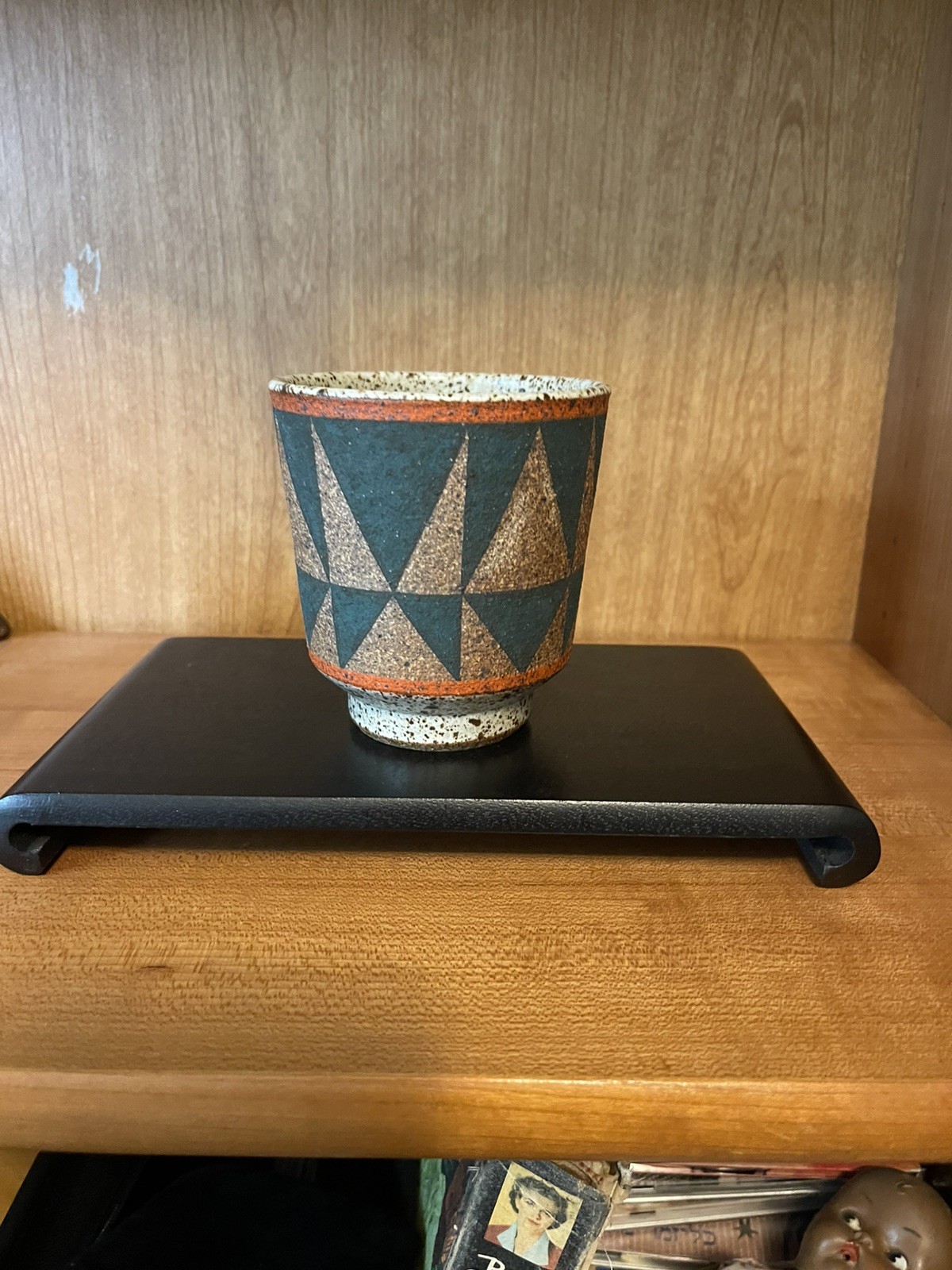 Kat & Roger Modernist Abstract Design Handmade Ceramic Cup