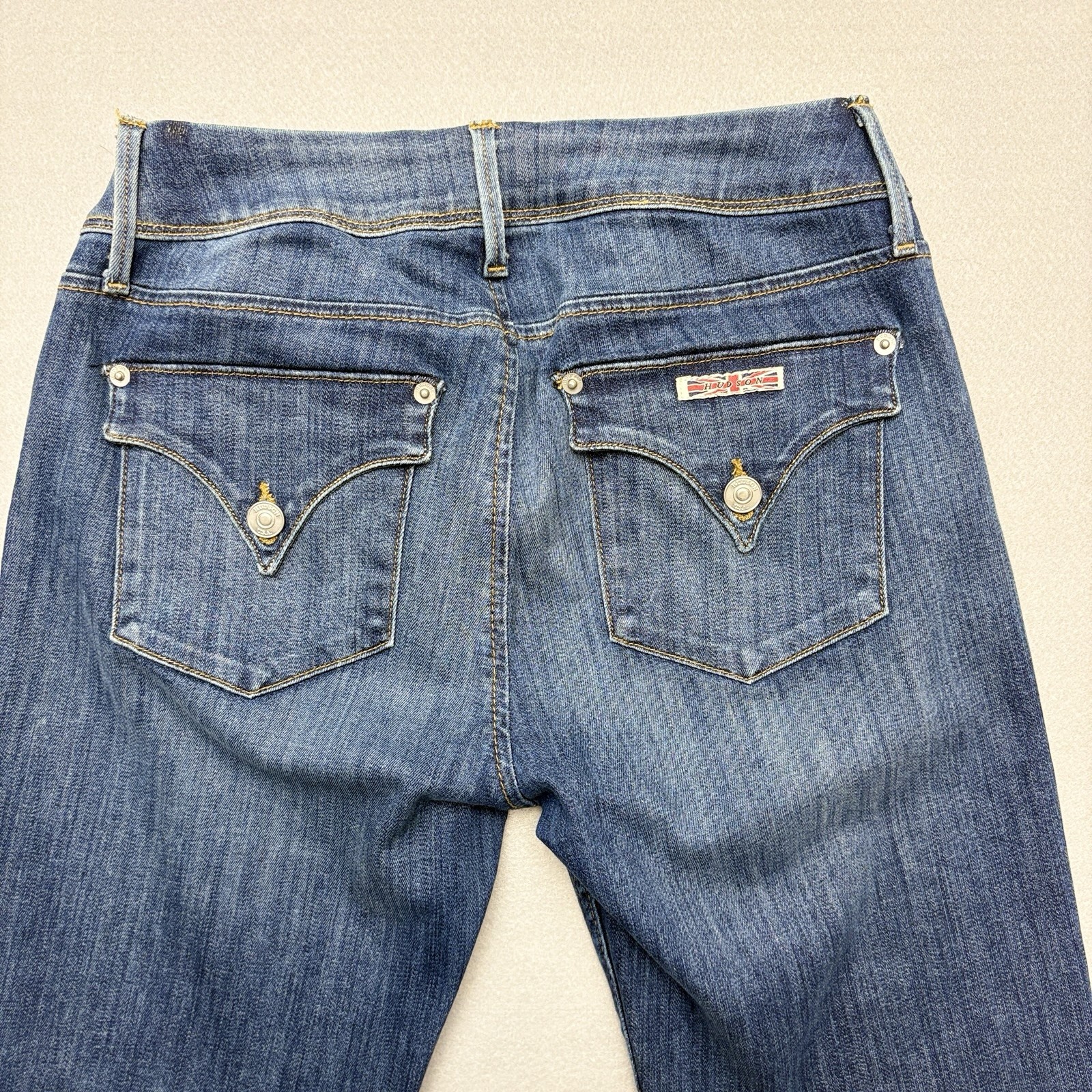 Hudson Jeans Low Rise Collin Flap Skinny Jeans Blue Denim Med Wash Women’s 29