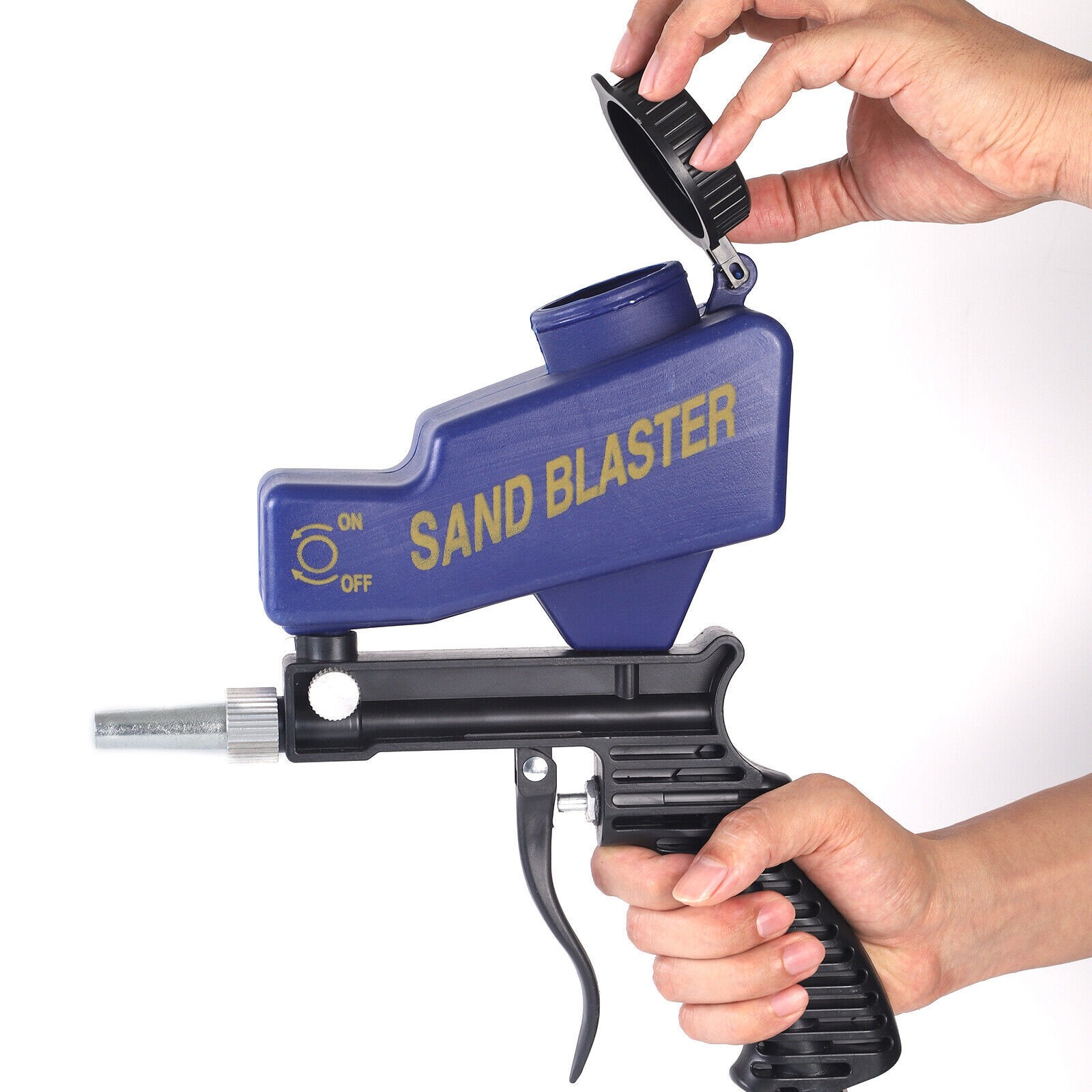 Hand Held Portable Media Spot Sand Blaster Gun Air Gravity Feed Rust Remover Kit