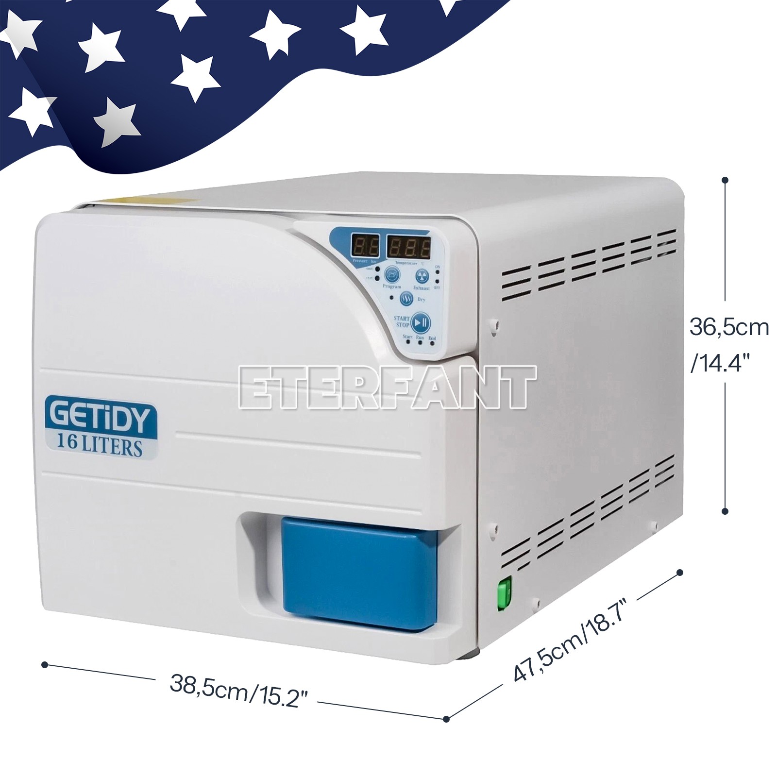 16L Class N Dental Medical Autoclave Steam Sterilizer Drying Function JCH-16 USA