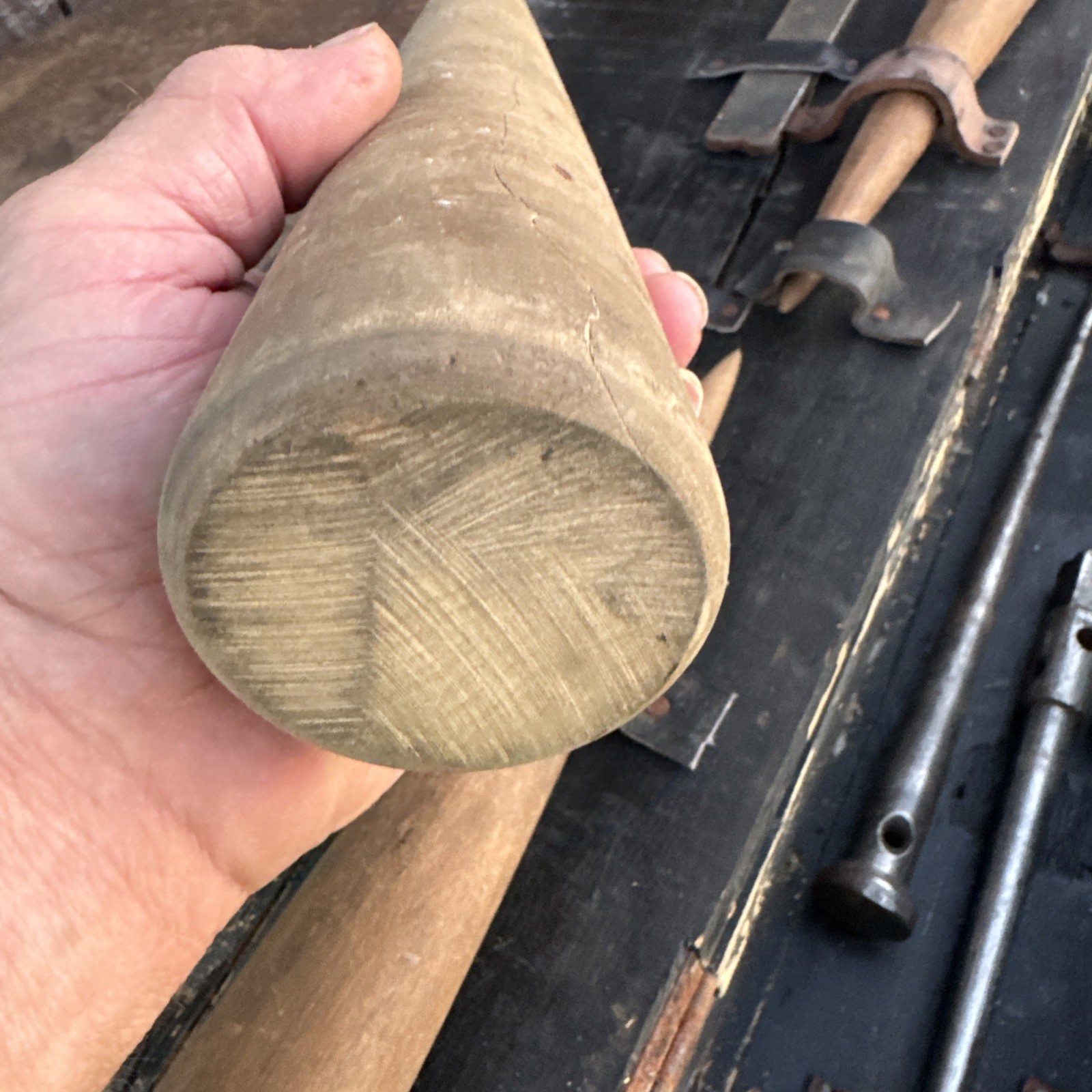 Vintage Sailor's Wood and Steel Rope Repair Fid Very Old and Heavy Nautical