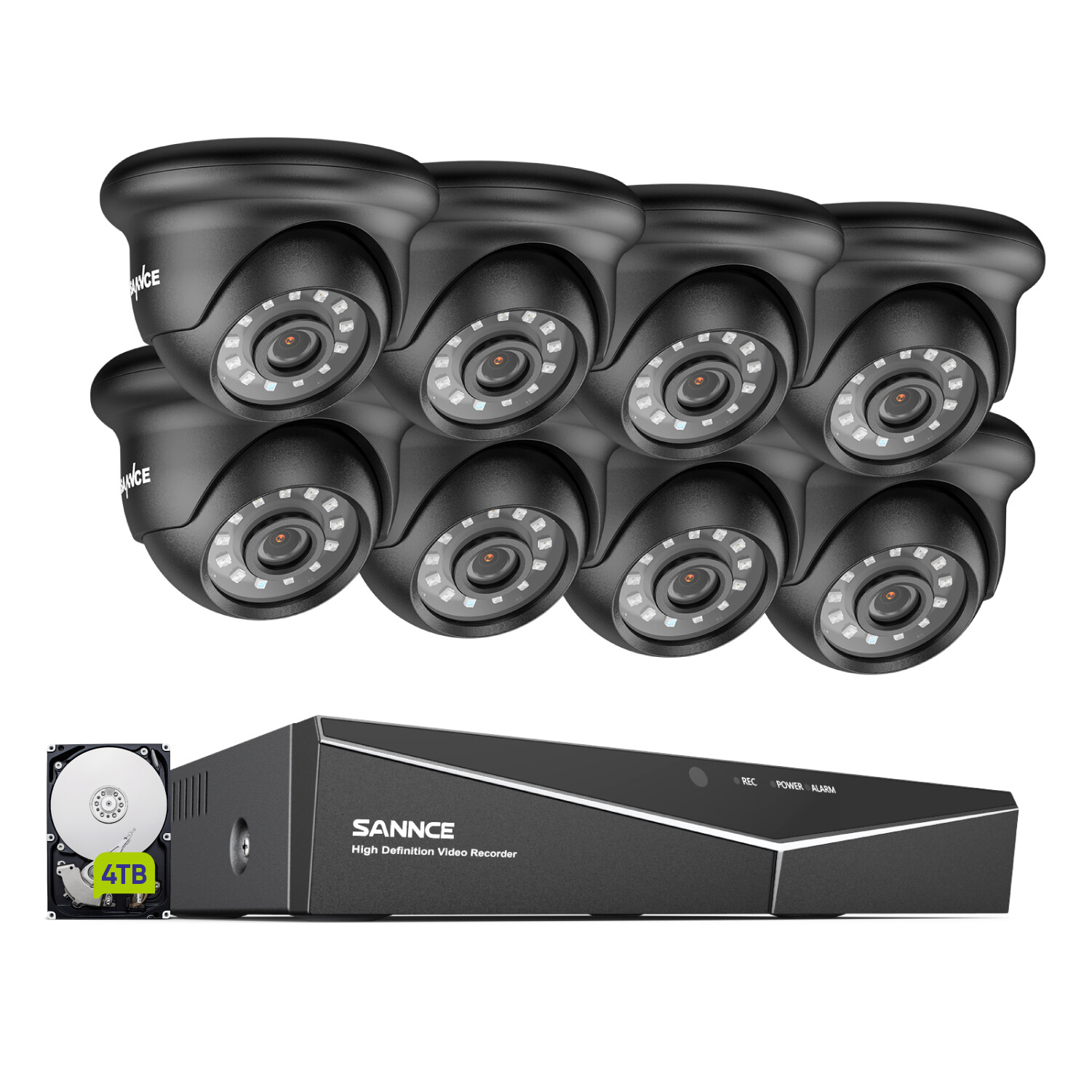 SANNCE 5in1 8CH DVR 1080P Security Camera System CCTV Outdoor EXIR Night Vision