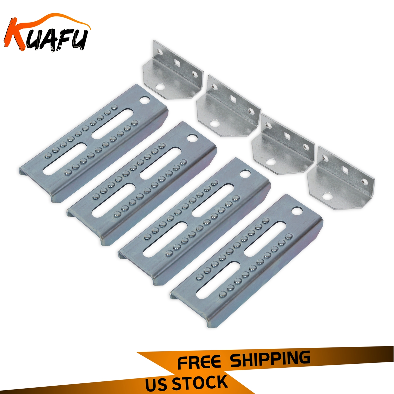 4PCS 8" Galvanized Swivel Top Bunk Bracket Kit for 2x4 Boat Trailer Crossmember